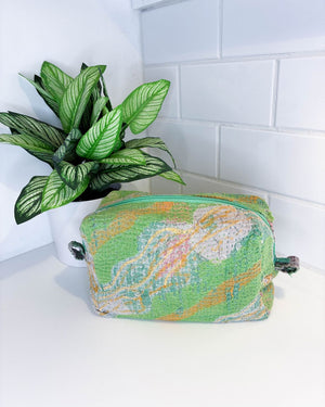 Vintage Kantha Zipper Box Pouch