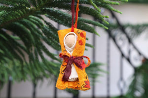 Baby Jesus Ornament - Asha Project Kantha - Saree - Handmade