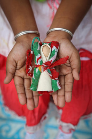 Baby Jesus Ornament - Asha Project Kantha - Saree - Handmade