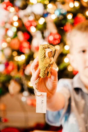 Baby Jesus Ornament - Asha Project Kantha - Saree - Handmade