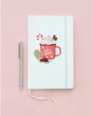 Christmas Mug | Clear Vinyl Sticker - Asha Project Kantha - Saree - Handmade