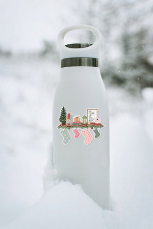 Christmas Shelf | Clear Vinyl Sticker - Asha Project Kantha - Saree - Handmade