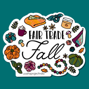 Fair Trade Fall | Vinyl Sticker - Asha Project Kantha - Saree - Handmade