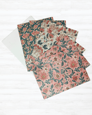 Greeting Card Set | Heirloom | Blush Botanicals No. 2 - Asha Project Kantha-Saree-Handmade