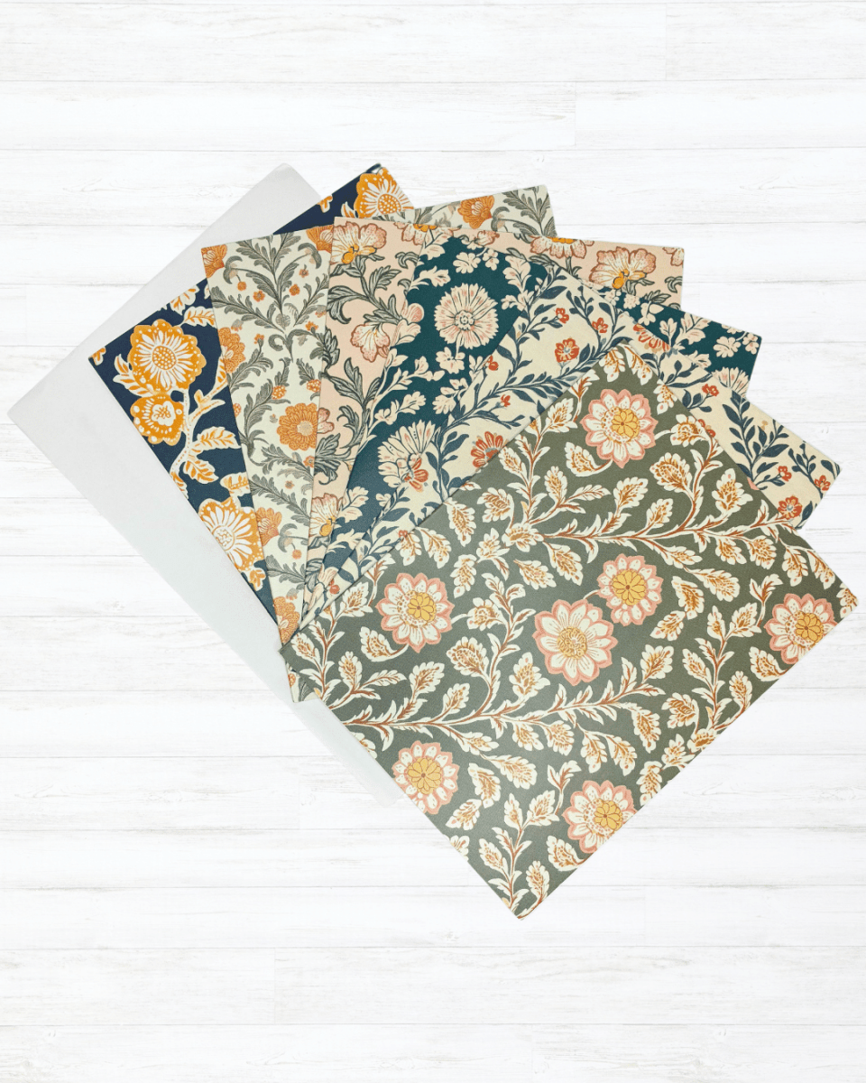 Greeting Card Set | Vintage Jaipur | Palace Garden No. 2 - Asha Project Kantha-Saree-Handmade