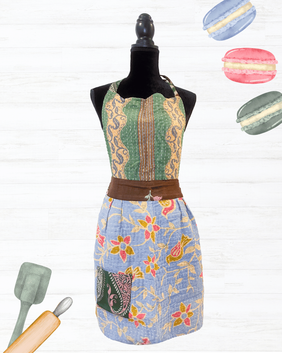 Kantha Apron | Full - Asha Project Kantha - Saree - Handmade