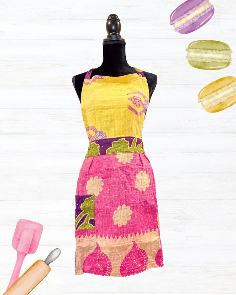 Kantha Apron | Full - Asha Project Kantha - Saree - Handmade