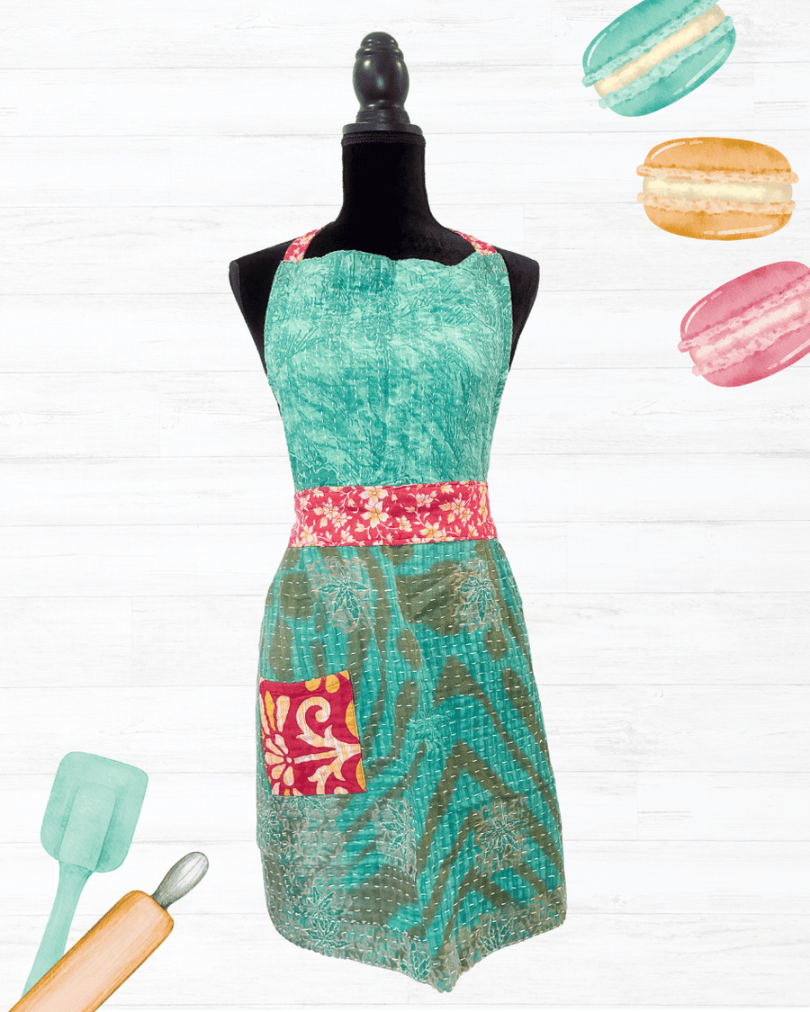 Kantha Apron | Full - Asha Project Kantha - Saree - Handmade