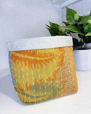 Kantha Basket - Asha Project Kantha - Saree - Handmade