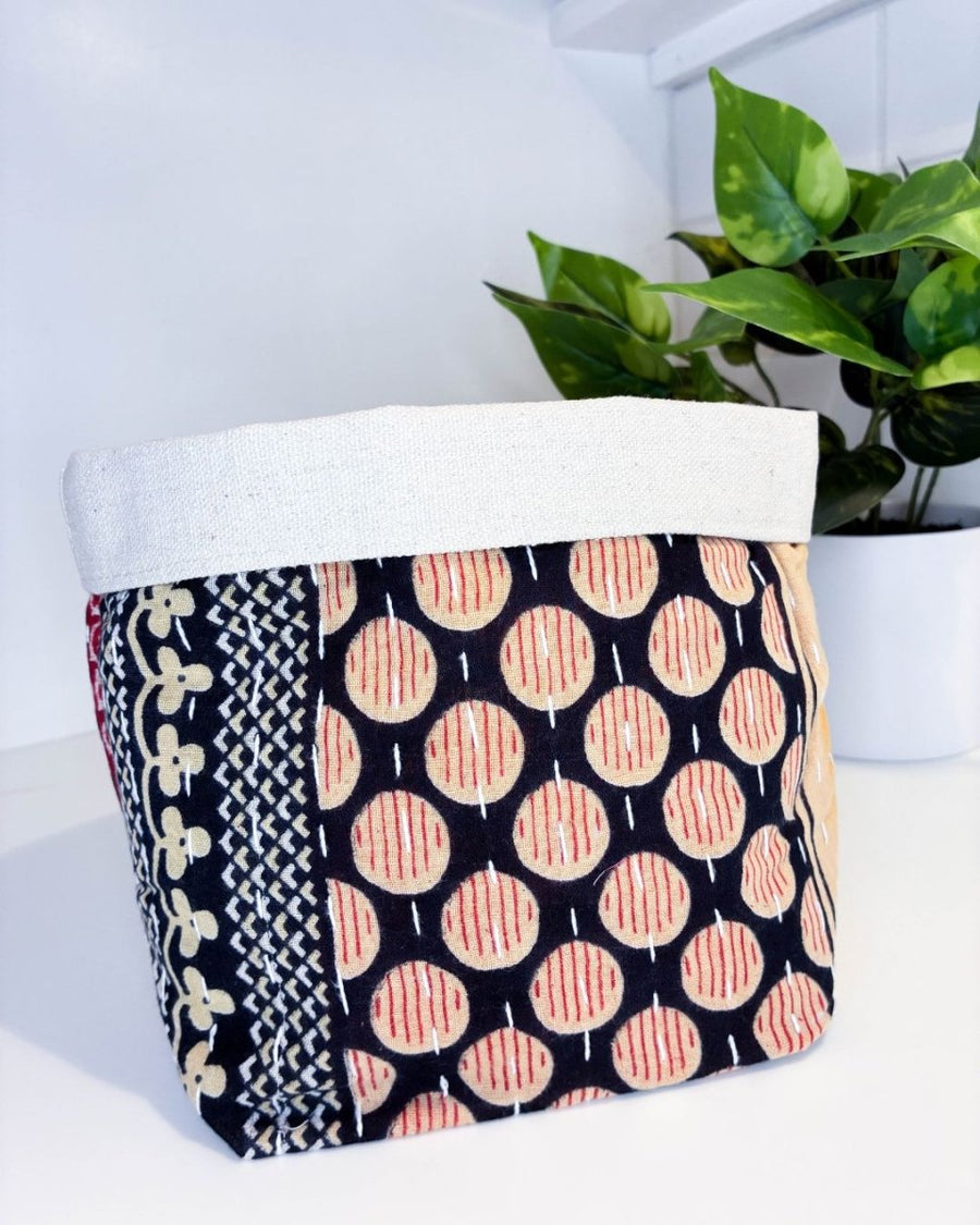 Kantha Basket - Asha Project Kantha - Saree - Handmade