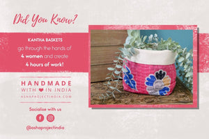 Kantha Basket - Asha Project Kantha - Saree - Handmade