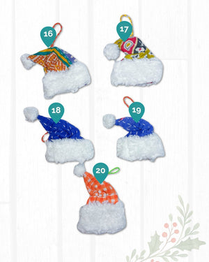 Kantha Christmas Ornament | Santa Hat - Asha Project Kantha - Saree - Handmade