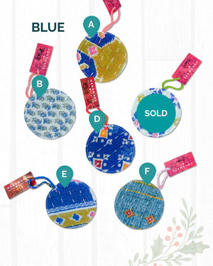 Kantha Christmas Ornaments | Round - Asha Project Kantha - Saree - Handmade