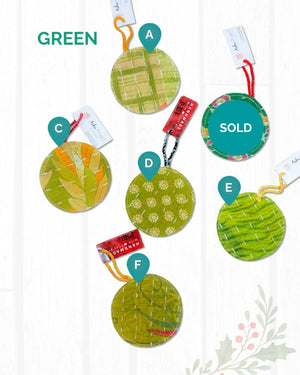 Kantha Christmas Ornaments | Round - Asha Project Kantha - Saree - Handmade