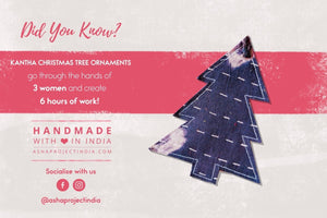 Kantha Christmas Ornaments | Tree - Asha Project Kantha - Saree - Handmade
