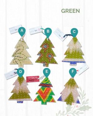 Kantha Christmas Ornaments | Tree - Asha Project Kantha - Saree - Handmade