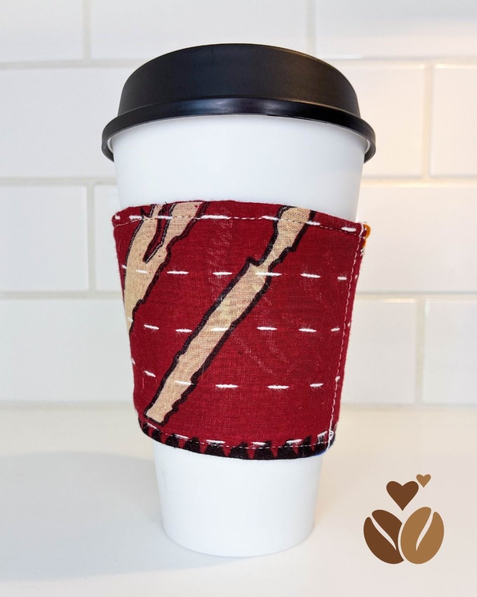 Kantha Coffee Cozy - Asha Project Kantha - Saree - Handmade