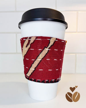 Kantha Coffee Cozy - Asha Project Kantha - Saree - Handmade