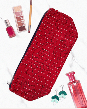 Kantha Cosmetic Bag | Extra Large - Asha Project Kantha - Saree - Handmade