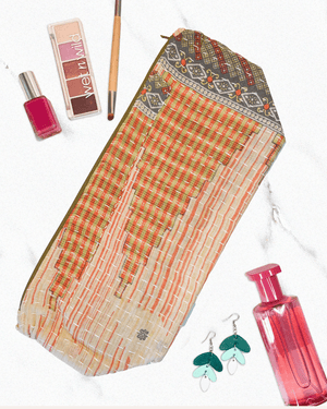 Kantha Cosmetic Bag | Extra Large - Asha Project Kantha - Saree - Handmade