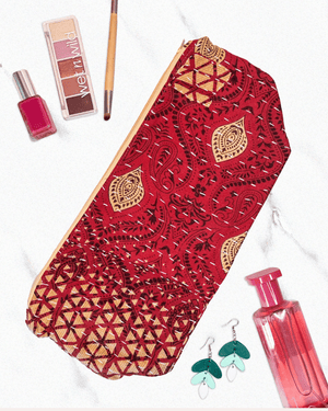 Kantha Cosmetic Bag | Extra Large - Asha Project Kantha - Saree - Handmade