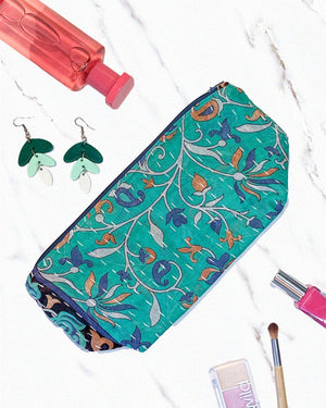 Kantha Cosmetic Bag | Large - Asha Project Kantha - Saree - Handmade