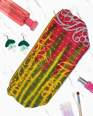 Kantha Cosmetic Bag | Large - Asha Project Kantha - Saree - Handmade