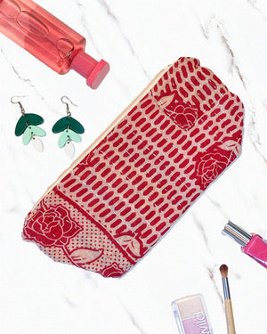 Kantha Cosmetic Bag | Large - Asha Project Kantha - Saree - Handmade