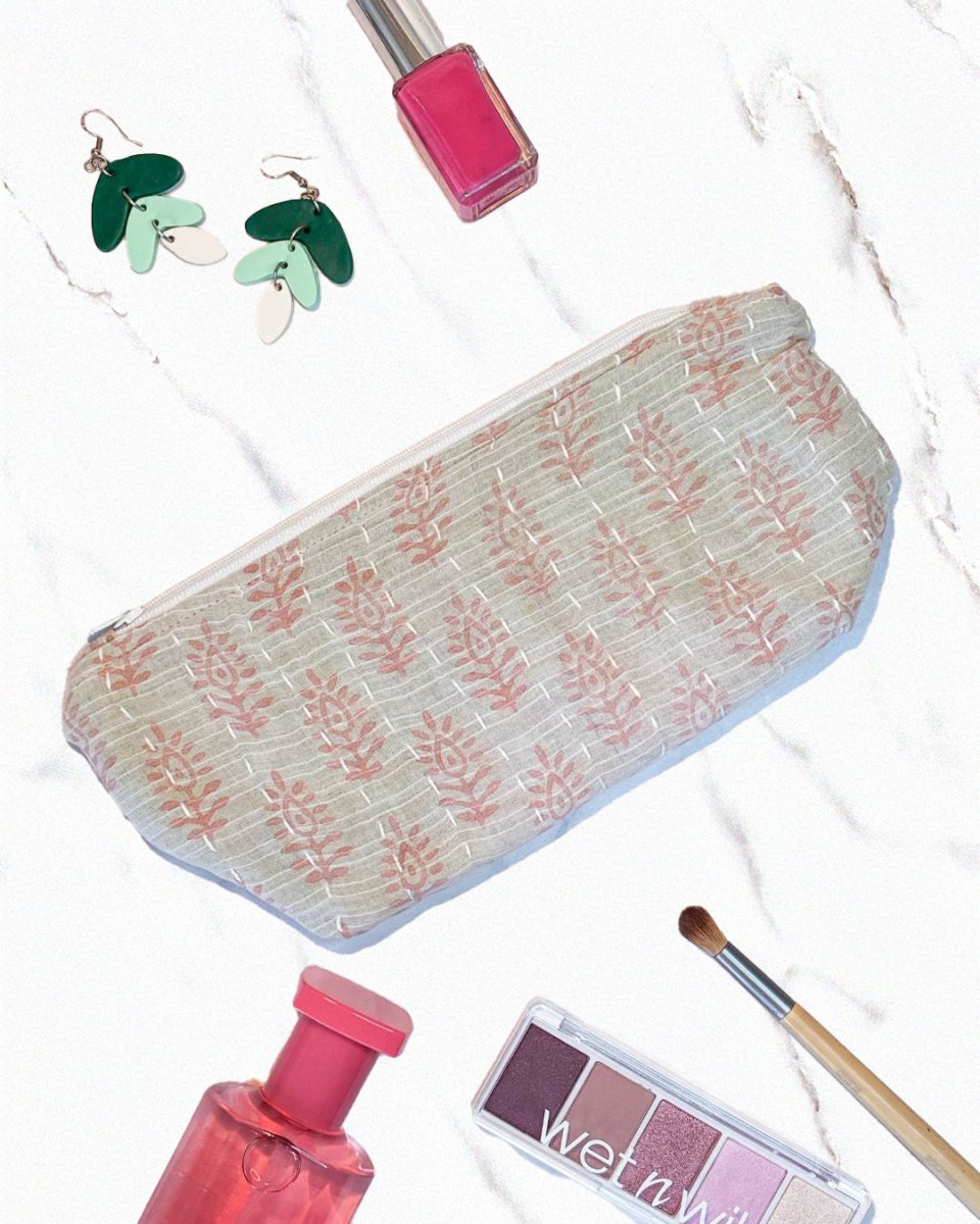 Kantha Cosmetic Bag | Medium - Asha Project Kantha - Saree - Handmade