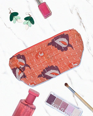 Kantha Cosmetic Bag | Medium - Asha Project Kantha - Saree - Handmade