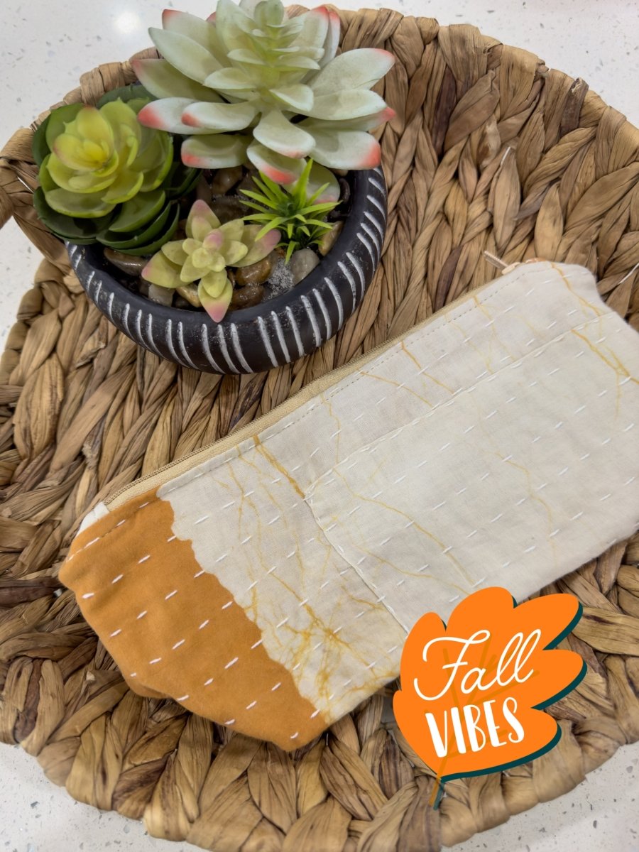 Kantha Cosmetic Bag | Medium - Asha Project Kantha - Saree - Handmade