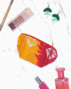 Kantha Cosmetic Bag | Small - Asha Project Kantha - Saree - Handmade