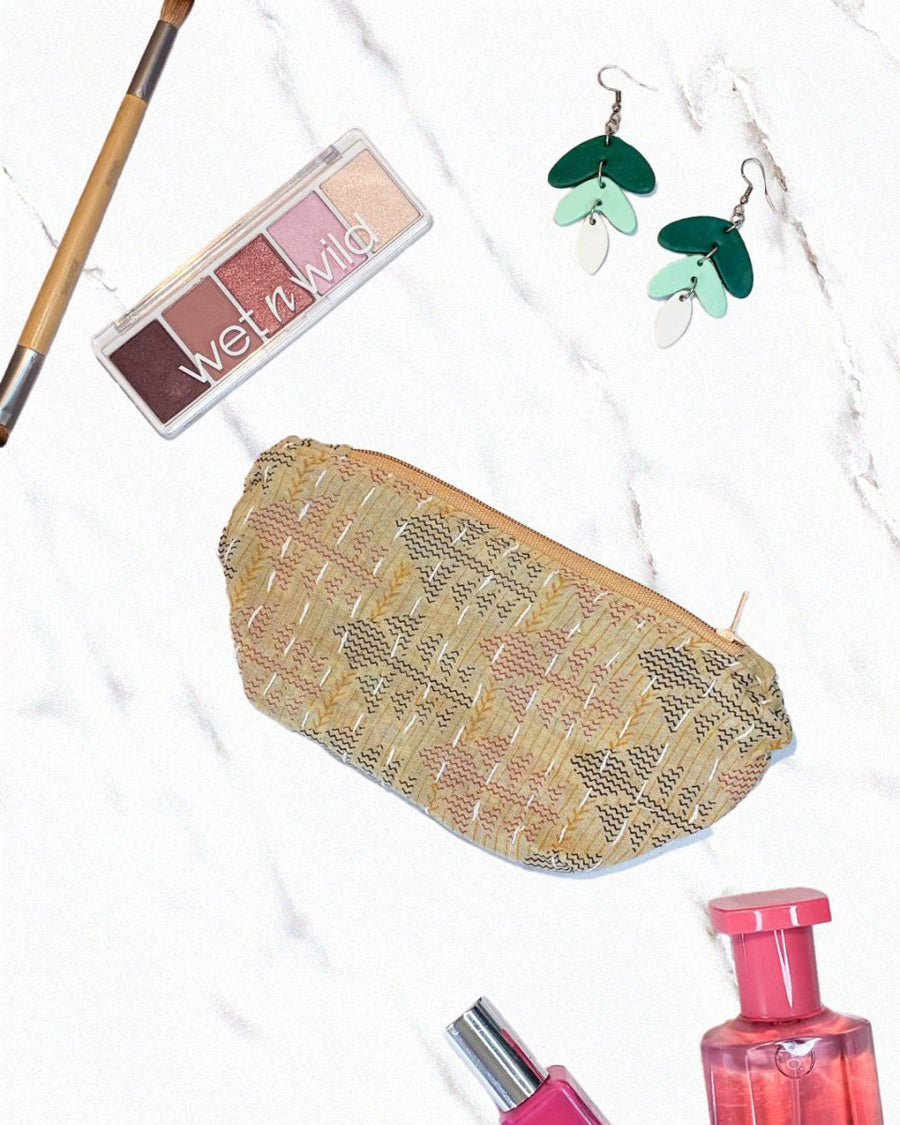 Kantha Cosmetic Bag | Small - Asha Project Kantha - Saree - Handmade