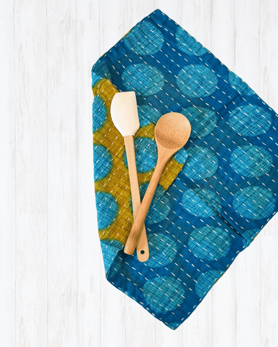 Kantha Dish Cloth - Asha Project Kantha - Saree - Handmade