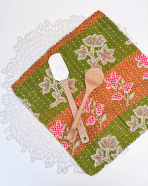 Kantha Dish Cloth - Asha Project Kantha - Saree - Handmade