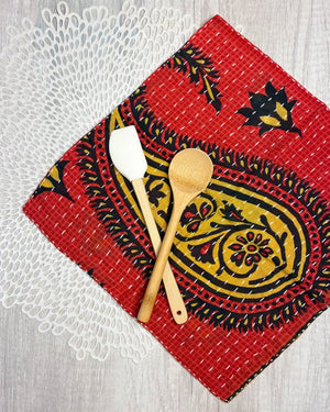 Kantha Dish Cloth - Asha Project Kantha - Saree - Handmade