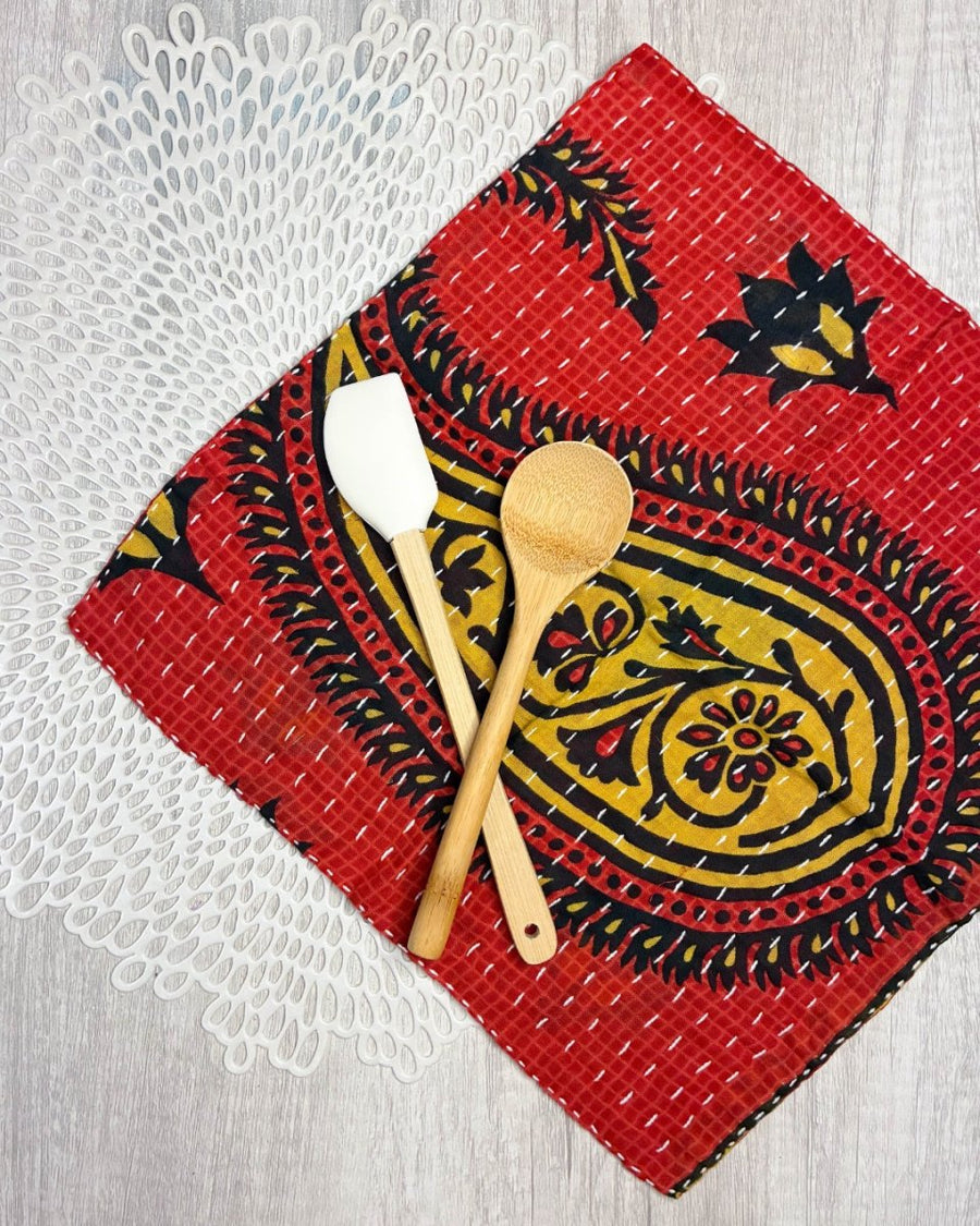 Kantha Dish Cloth - Asha Project Kantha - Saree - Handmade