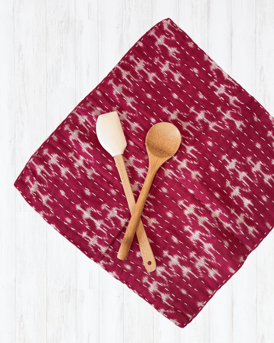 Kantha Dish Cloth - Asha Project Kantha - Saree - Handmade