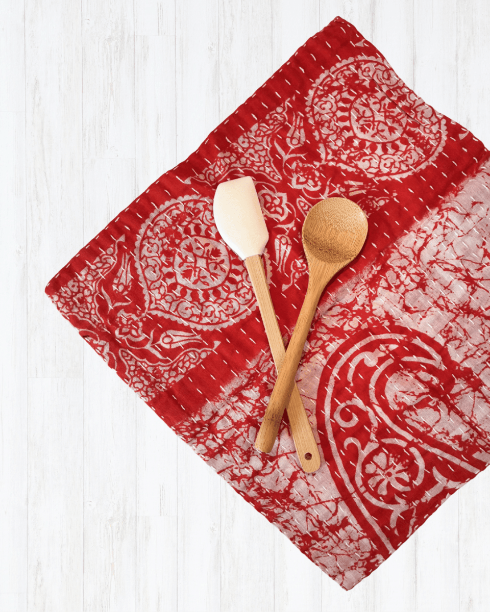 Kantha Dish Cloth - Asha Project Kantha - Saree - Handmade