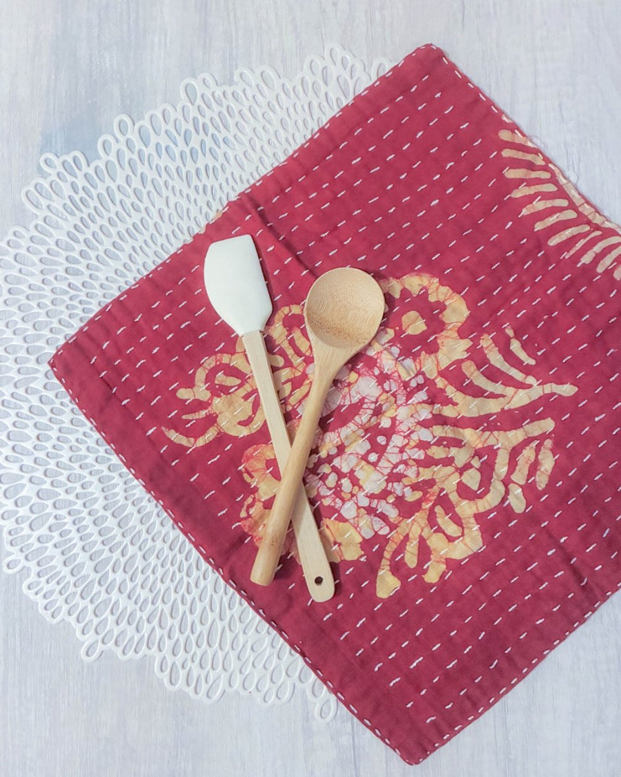 Kantha Dish Cloth - Asha Project Kantha - Saree - Handmade