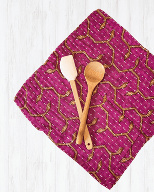 Kantha Dish Cloth - Asha Project Kantha - Saree - Handmade
