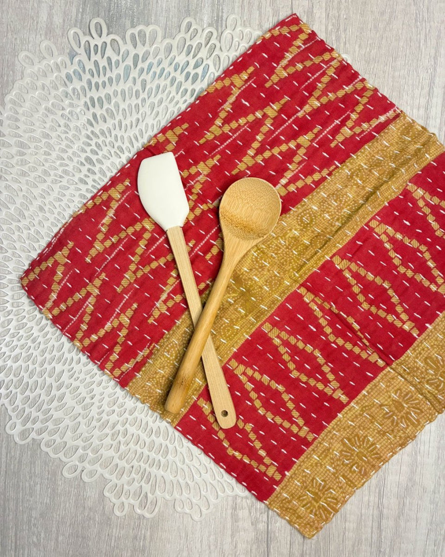 Kantha Dish Cloth - Asha Project Kantha - Saree - Handmade