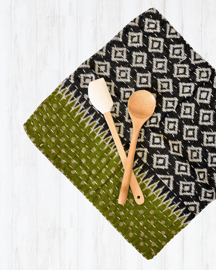 Kantha Dish Cloth - Asha Project Kantha - Saree - Handmade