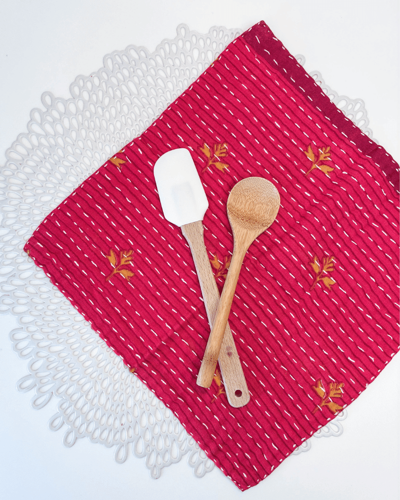 Kantha Dish Cloth - Asha Project Kantha - Saree - Handmade