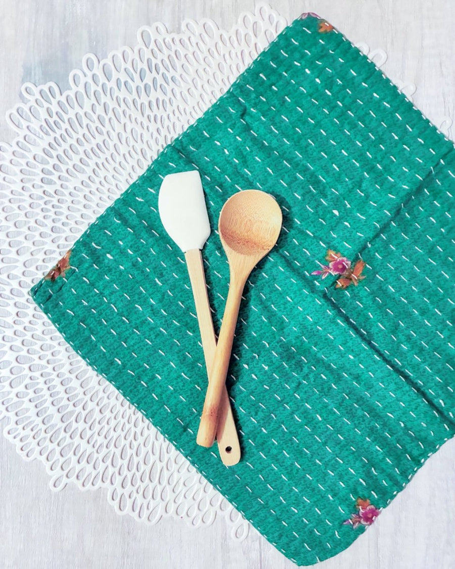 Kantha Dish Cloth - Asha Project Kantha - Saree - Handmade