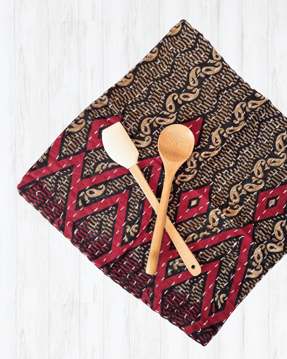 Kantha Dish Cloth - Asha Project Kantha - Saree - Handmade