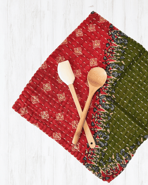 Kantha Dish Cloth - Asha Project Kantha - Saree - Handmade