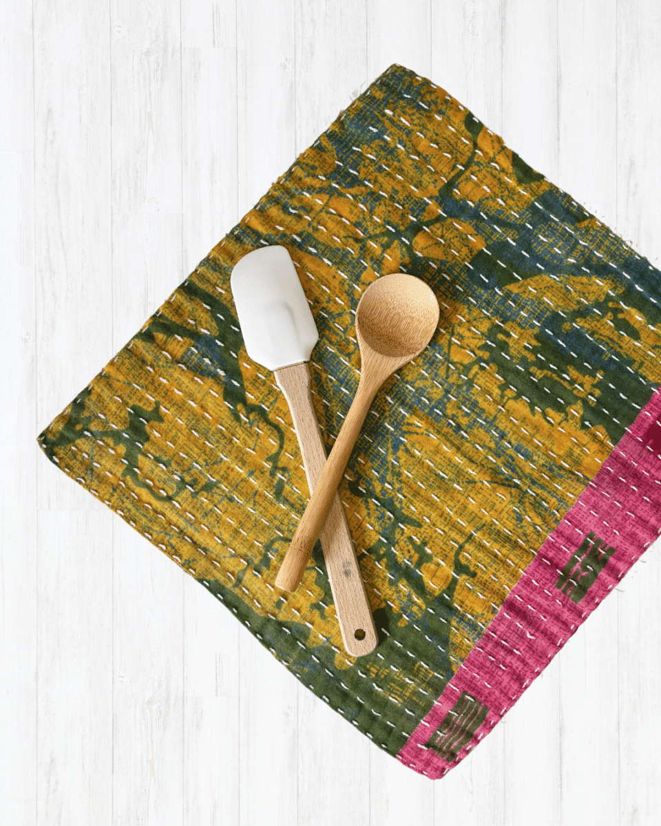 Kantha Dish Cloth - Asha Project Kantha-Saree-Handmade