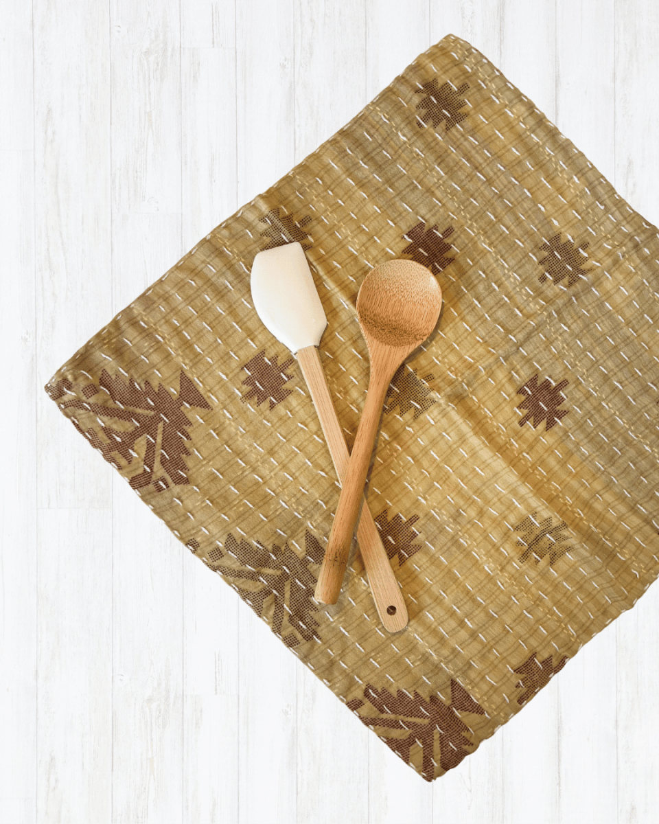 Kantha Dish Cloth - Asha Project Kantha - Saree - Handmade