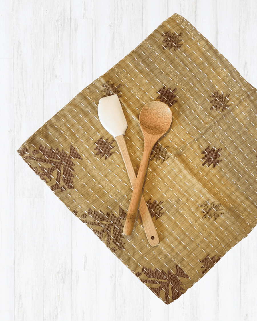 Kantha Dish Cloth - Asha Project Kantha - Saree - Handmade